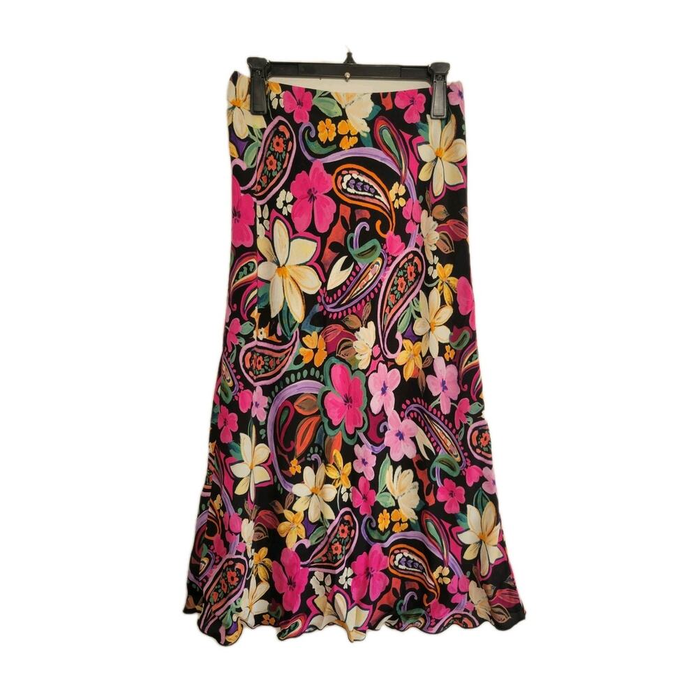Fifteen Twenty Mia Bias Skirt Size M Paisley Floral Colorful